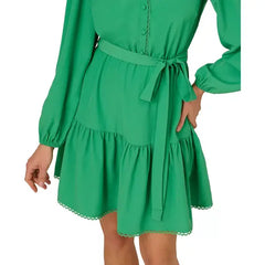Adrianna Papell Womens Lace Trim Tiered Dress, Elegant Daytime or Special Occasion Outfit