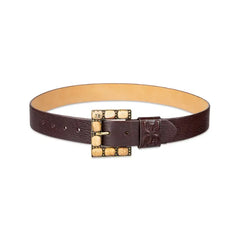 Sam Edelman Stone Embellished Buckle Belt - Brown