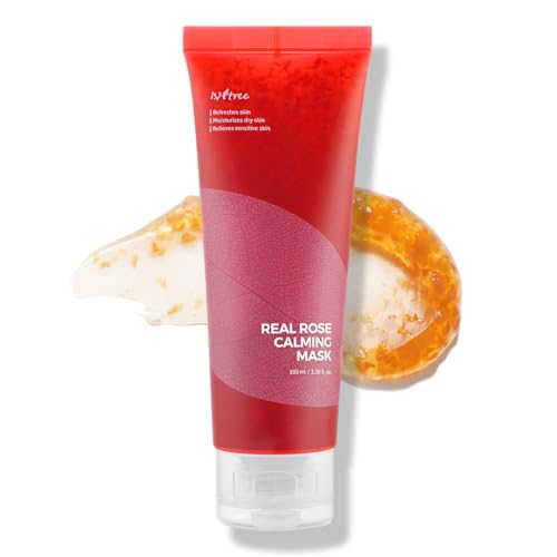 ISNTREE Real Rose Calming Mask 100ml / 3.38 fl. oz. | 60% Damask Rose Water, Amino Acids Complex | Hypoallergenic, Dermatologically Tested (Rose)
