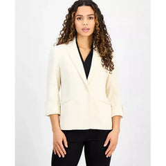 Anne Klein One Button Roll Tab Sleeve Blazer, Regular and Petite Fit