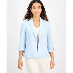 Anne Klein Petite Cool Crepe Single Button Jacket, Lightweight Polished Office Style