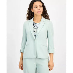Anne Klein Petite Cool Crepe Single Button Jacket, Lightweight Polished Office Style