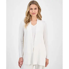 Anne Klein Womens Napa Fine Rib Pocket Cardigan, Cozy Stylish Layer for Casual or Office Wear