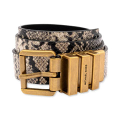 Michael Kors Women's 28mm Reversible Snake Belt - Black/white