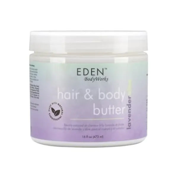 EDEN BodyWorks Lavender Aloe Hair + Body Butter Natural Moisturizer Hydrate, Calm and Soothe Hair & Skin 16 oz