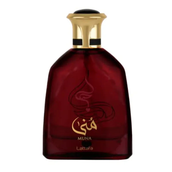 Lattafa Muna Eau de Parfum Spray Long-Lasting Fragrance for Unisex, Fruity, Floral, Woody, Musky - 3.40 Ounce / 100 ml