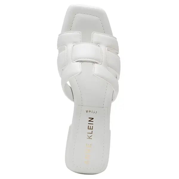 Anne Klein Womens Loyal Square Toe Slide Flat Sandals, Comfortable and Stylish Summer Footwear