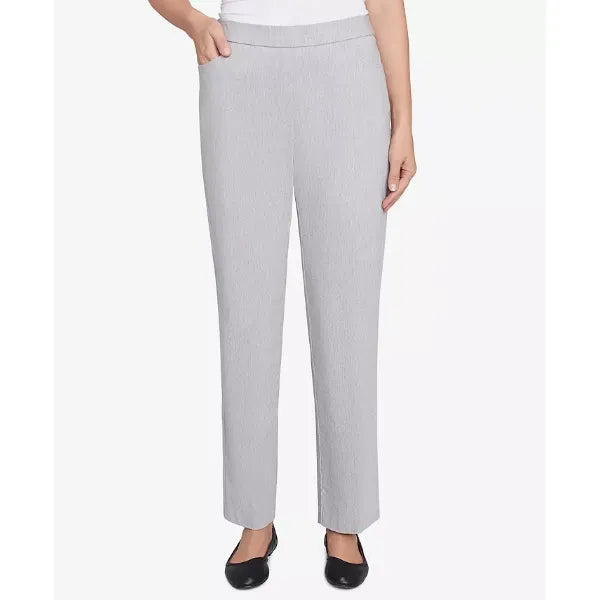 Alfred Dunner Women's Dress Code Comfort Allure Imitation Short Length Pants, Pearl