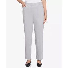 Alfred Dunner Women's Dress Code Comfort Allure Imitation Short Length Pants, Pearl
