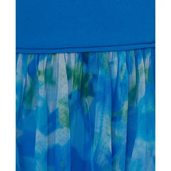 Adrianna Papell Women's Sweetpea Mixed-Media Gown, Perfect for Elegant Events and Formal Occasions,Blue Multi