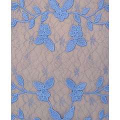 Adrianna Papell Womens Embroidered V Neck Lace Gown, Elegant and Timeless Style for Formal Occasions, Peri Blue