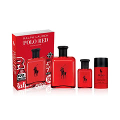Ralph Lauren Men's 3 Piece Polo Red Eau de Toilette Gift Set , Premium Fragrance Collection