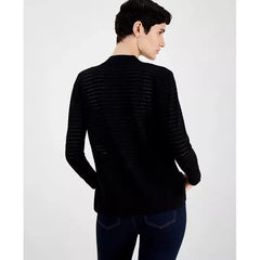 Anne Klein Womens Shadow Stripe Open Front Cardigan, Lightweight Stylish Layer for Any Season