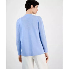 Anne Klein Womens Shadow Stripe Open Front Cardigan, Lightweight Stylish Layer for Any Season