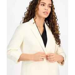 Anne Klein One Button Roll Tab Sleeve Blazer, Regular and Petite Fit