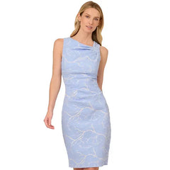 Adrianna Papell Women's Metallic Stretch Jacquard Dress, Perfect for Sophisticated Events