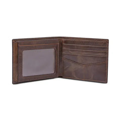 Fossil Men's Leather Wallet Derrick RFID-Blocking Bifold with Flip ID
