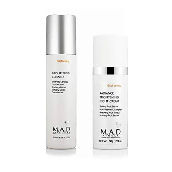 M.A.D Skincare Brightening Duo Set - Brightening Cleanser - Radiance Brightening Night Cream