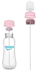 Tenokhem iFeed 9 Ounce Self Feeding Baby Bottle with Tube Handless Anti Colic Nursing System, Pink  2-Pack