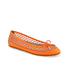 Aerosoles Women's Palma Round Toe Ballet Flats, Stylish Comfortable Everyday Shoes,Bright Orange Mesh