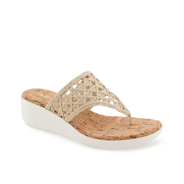 Aerosoles Womens Ivie Round Toe Wedge Sandals Modern Comfort Design