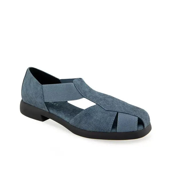 Aerosoles Women's 4Give Almond Toe Fisherman Flats, Stylish Comfortable Everyday Shoe, Denim Fabrics