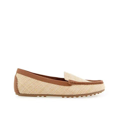 Aerosoles Womens Over Drive Round Toe Loafer Flats, Comfortable Stylish Slip On Shoes, Natural Raffia