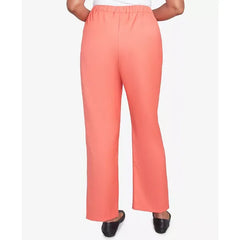 Alfred Dunner Women's Catalina Island Classic Balanced Side Pocket Short Length Pants, Tangerine