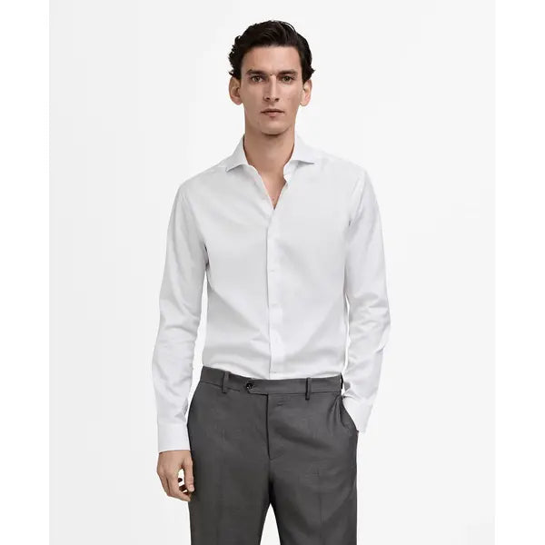 MANGO Men's Slim-Fit Cotton Dress Shirt