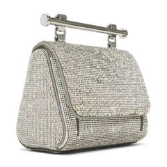 ALDO Blingchic Small Top Handle Bag, Glamorous Compact Stylish Womens Handbag , Silver