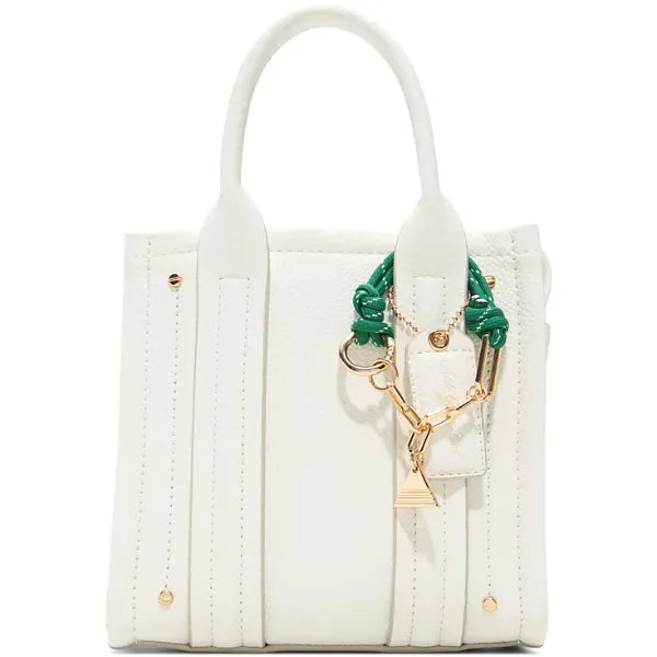ALDO Adorie Small Satchel Bag, Chic Compact Handbag for Women, Other White