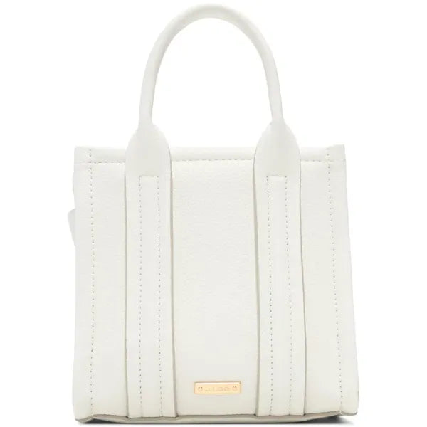 ALDO Adorie Small Satchel Bag, Chic Compact Handbag for Women, Other White