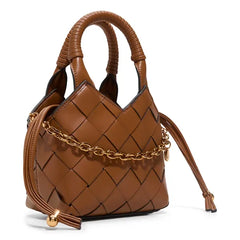 ALDO Royffe Small Bucket Bag, Stylish Compact Handbag for Women, Cognac