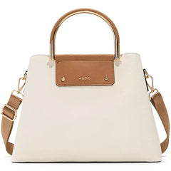 ALDO Sloana Small Satchel Bag, Chic and Compact Handbag for Everyday Style , Beige Overflow