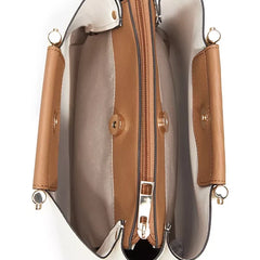 ALDO Sloana Small Satchel Bag, Chic and Compact Handbag for Everyday Style , Beige Overflow