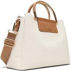 ALDO Sloana Small Satchel Bag, Chic and Compact Handbag for Everyday Style , Beige Overflow