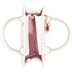 ALDO Princesstote Small Satchel Bag, Elegant and Compact Handbag for Stylish Everyday Use, White