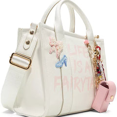 ALDO Princesstote Small Satchel Bag, Elegant and Compact Handbag for Stylish Everyday Use, White