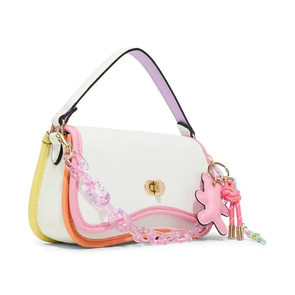 ALDO Buriramx Medium Shoulder Bag, Stylish Everyday Handbag for Women, White, Multi