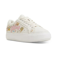 ALDO Women's Beachvibes Embellished Lace-Up Sneakers, Trendy and Comfortable, Ivory Denim