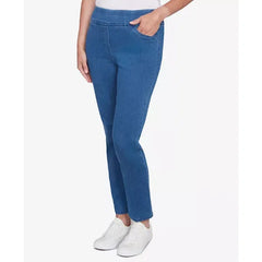 Alfred Dunner Women's Super Stretch Mid- Rise Average Length Denim Pant