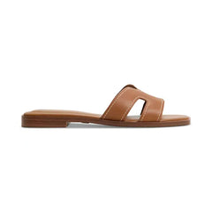 ALDO Women's Itsandal Cutout Slide Flat Sandals, Comfortable and Stylish Summer Footwear, Cognac