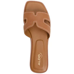 ALDO Women's Itsandal Cutout Slide Flat Sandals, Comfortable and Stylish Summer Footwear, Cognac