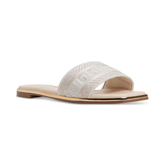 ALDO Women's Oceania Embroidered Slide Flat Sandals, Comfortable Stylish Flats