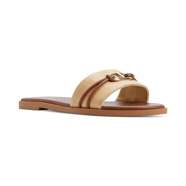 ALDO Women's Vasia Hardware-Trim Slide Flat Sandals, Stylish Sleek Comfortable Flats