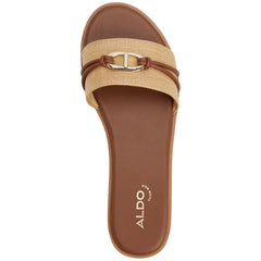 ALDO Women's Vasia Hardware-Trim Slide Flat Sandals, Stylish Sleek Comfortable Flats