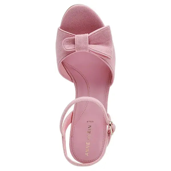 Anne Klein Womens Rosy Bow Block Heel Dress Sandals, Elegant and Comfortable Heels