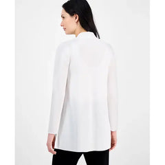 Anne Klein Womens Napa Fine Rib Pocket Cardigan, Cozy Stylish Layer for Casual or Office Wear