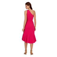 Adrianna Papell Women's Ruffled One Shoulder Dress for Elegant and Feminine Style, Geranium