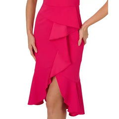 Adrianna Papell Women's Ruffled One Shoulder Dress for Elegant and Feminine Style, Geranium